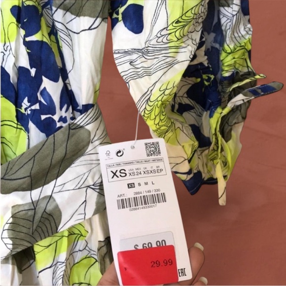 FLORAL BELTED DRESS - Picture 3 of 11